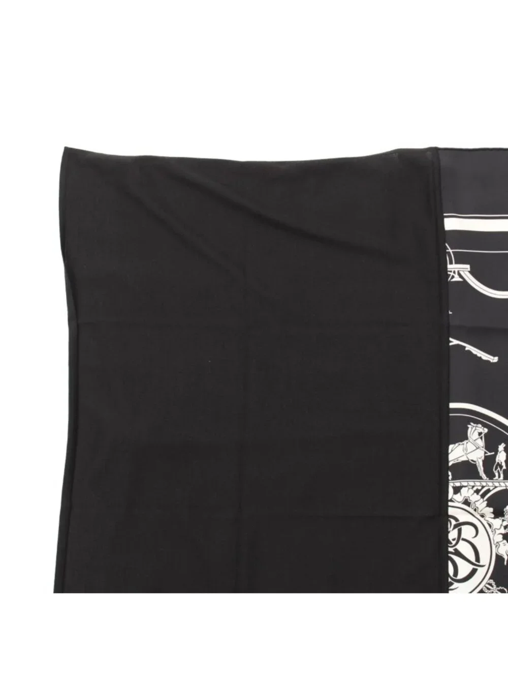 Hermes Carre Hybrid 90 Silk Wool Ex Libris Scarf Black White - Picture 2 of 10